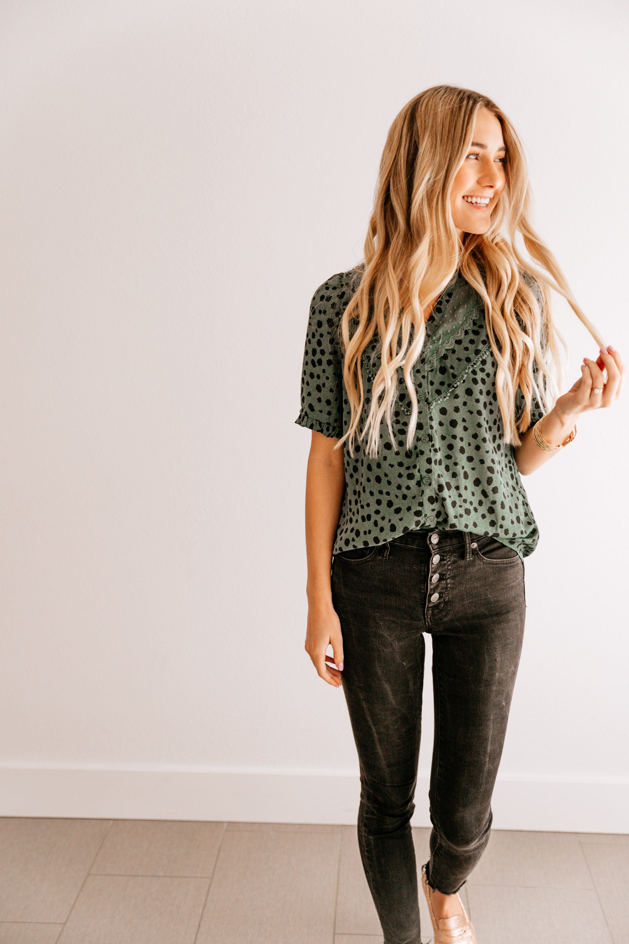 Laced Leopard Top
